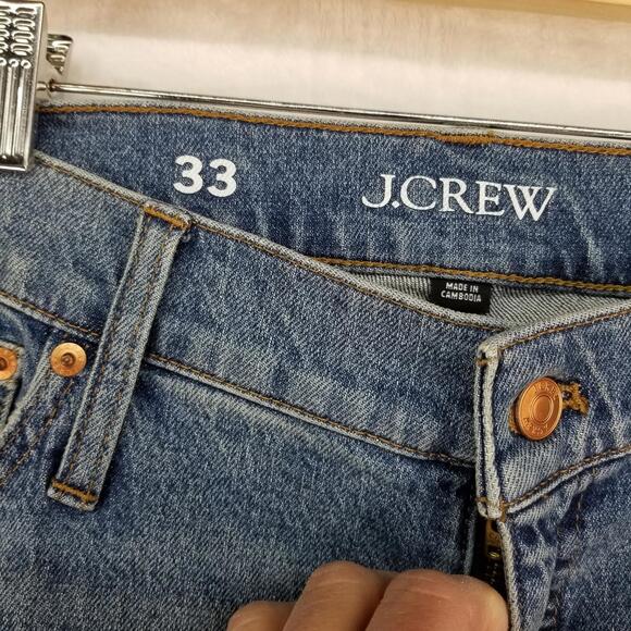 J. Crew 9" Demi‎ Bootcut Crop Jeans 33 High-rise Raw Hem Boot Jean - Picture 8 of 14